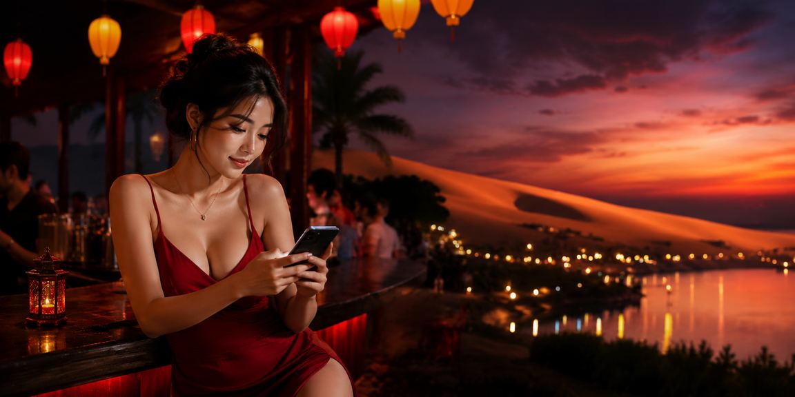 Người dùng Mũi Né cầm điện thoại theo dõi giải trí và thể thao